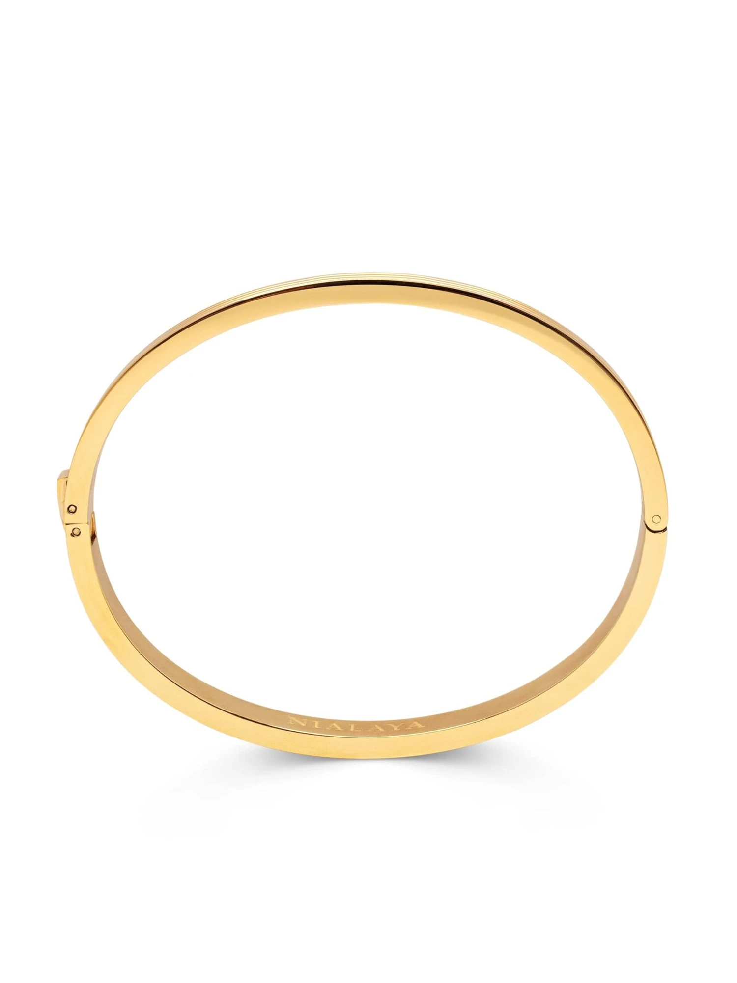 Nialaya Men's Gold Gentleman Bangle 4 Nialaya Men's Gold Gentleman Bangle - Image 4