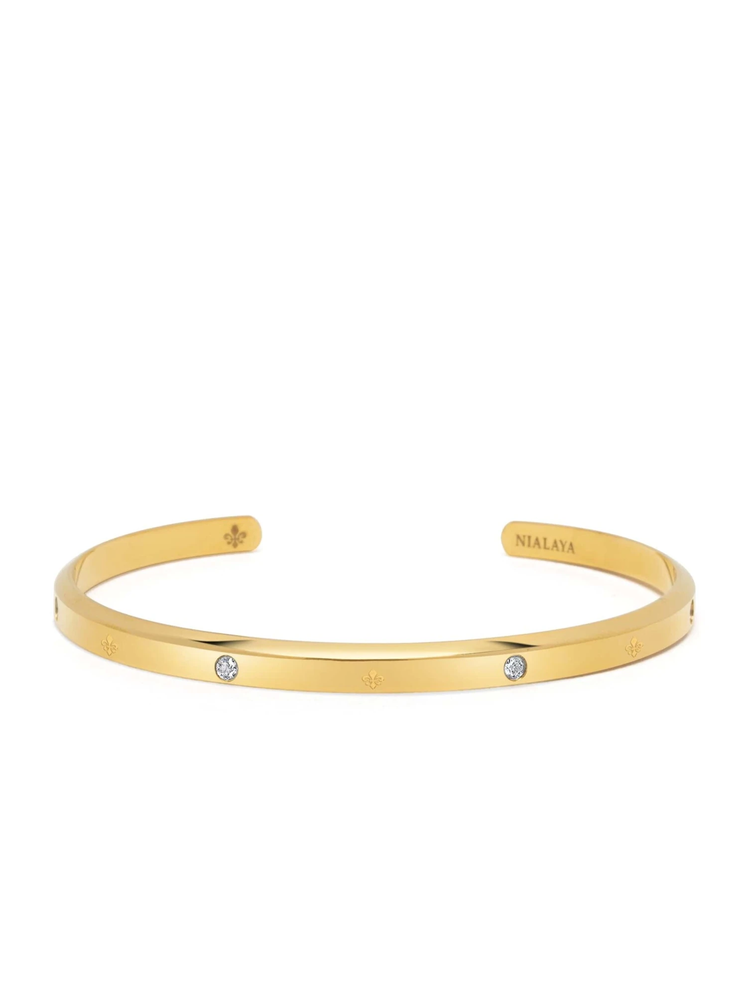 Nialaya Gold Fleur De Lis Cuff 2 Nialaya Gold Fleur De Lis Cuff - Image 2