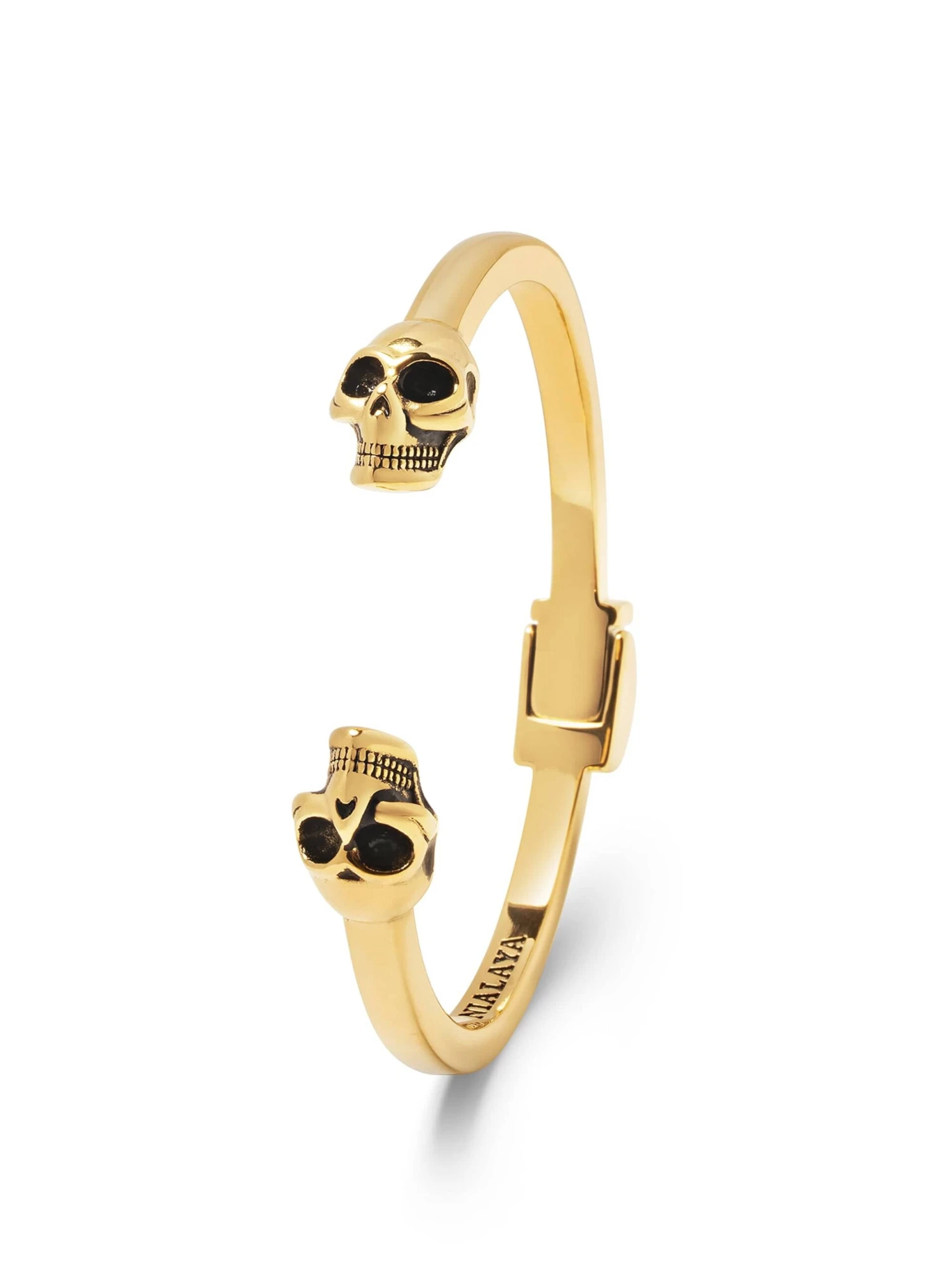 Nialaya Men's Golden Skull Bangle 1 Nialaya Men's Golden Skull Bangle