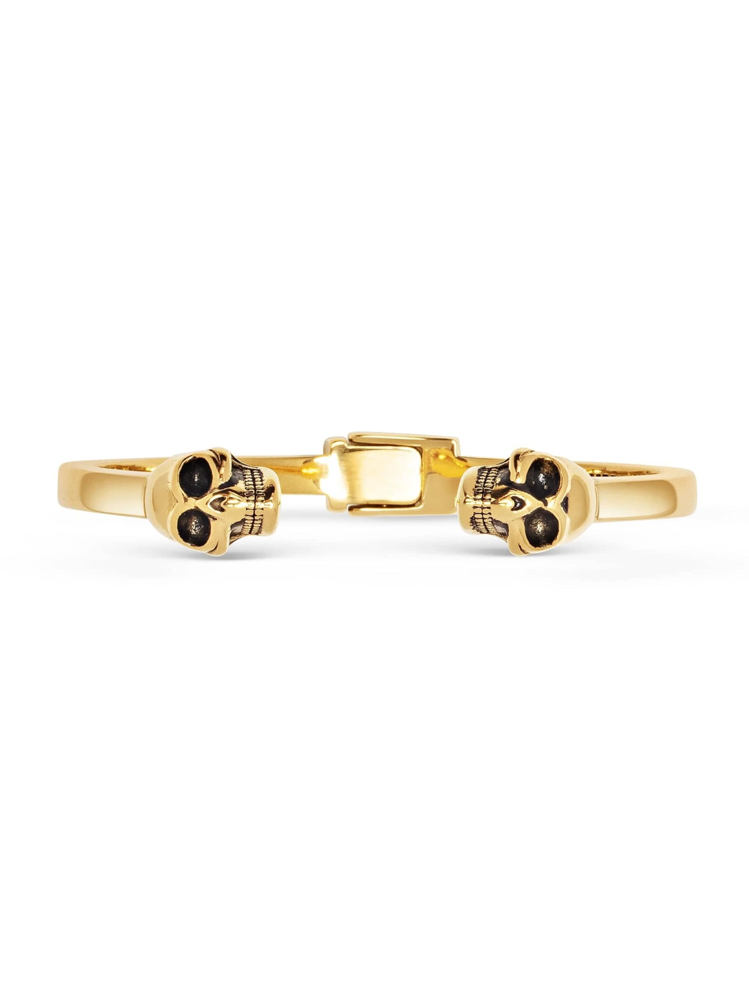 Nialaya Men's Golden Skull Bangle 5 Nialaya Men's Golden Skull Bangle - Image 5
