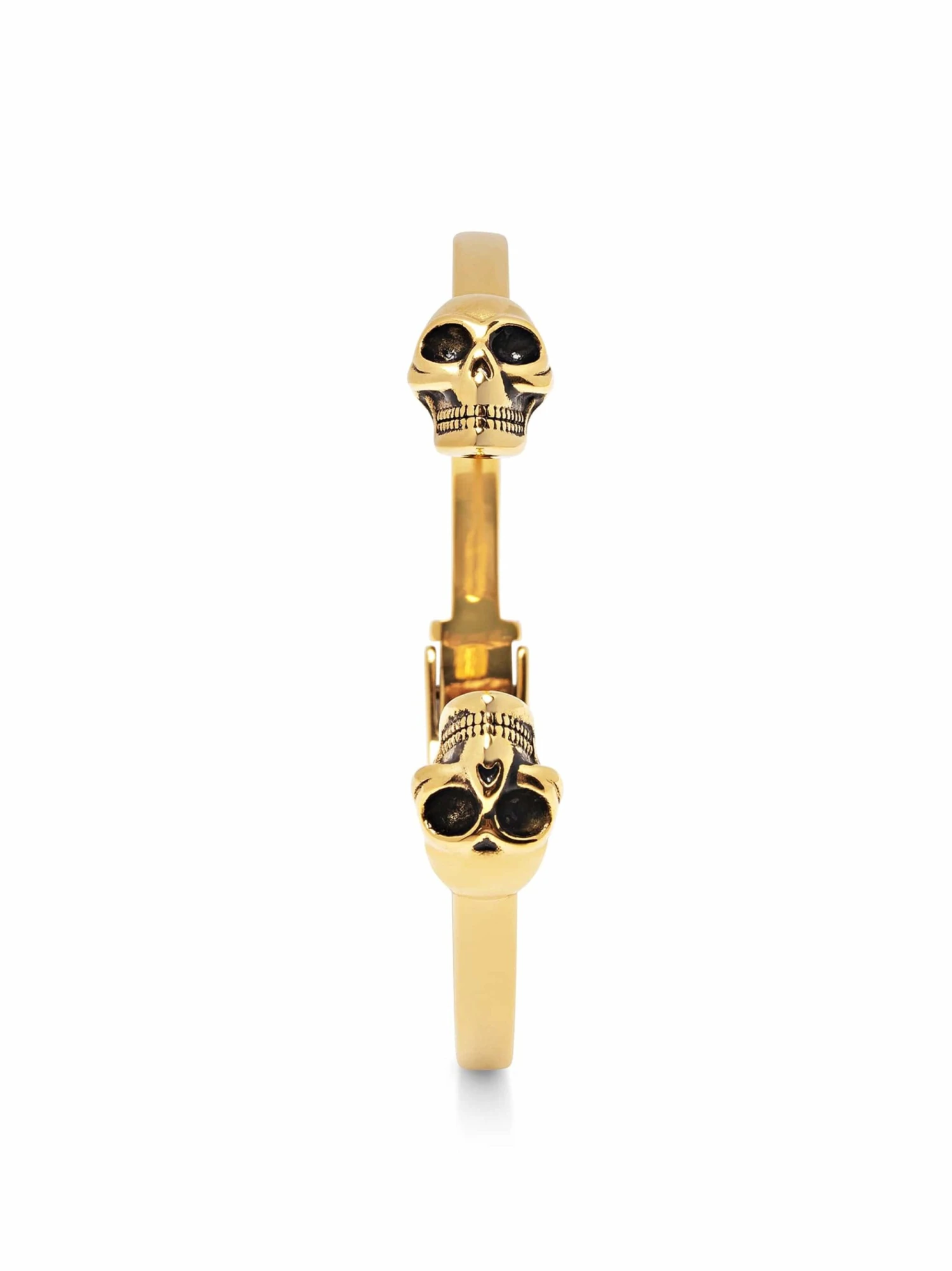 Nialaya Men's Golden Skull Bangle 3 Nialaya Men's Golden Skull Bangle - Image 3