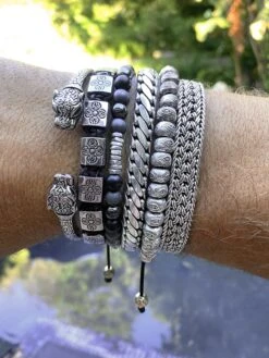 Nialaya Men's Panther Bangle In Silver -Nialaya Jewelry Store nialaya men s bangle men s panther bangle in silver 14728605040712