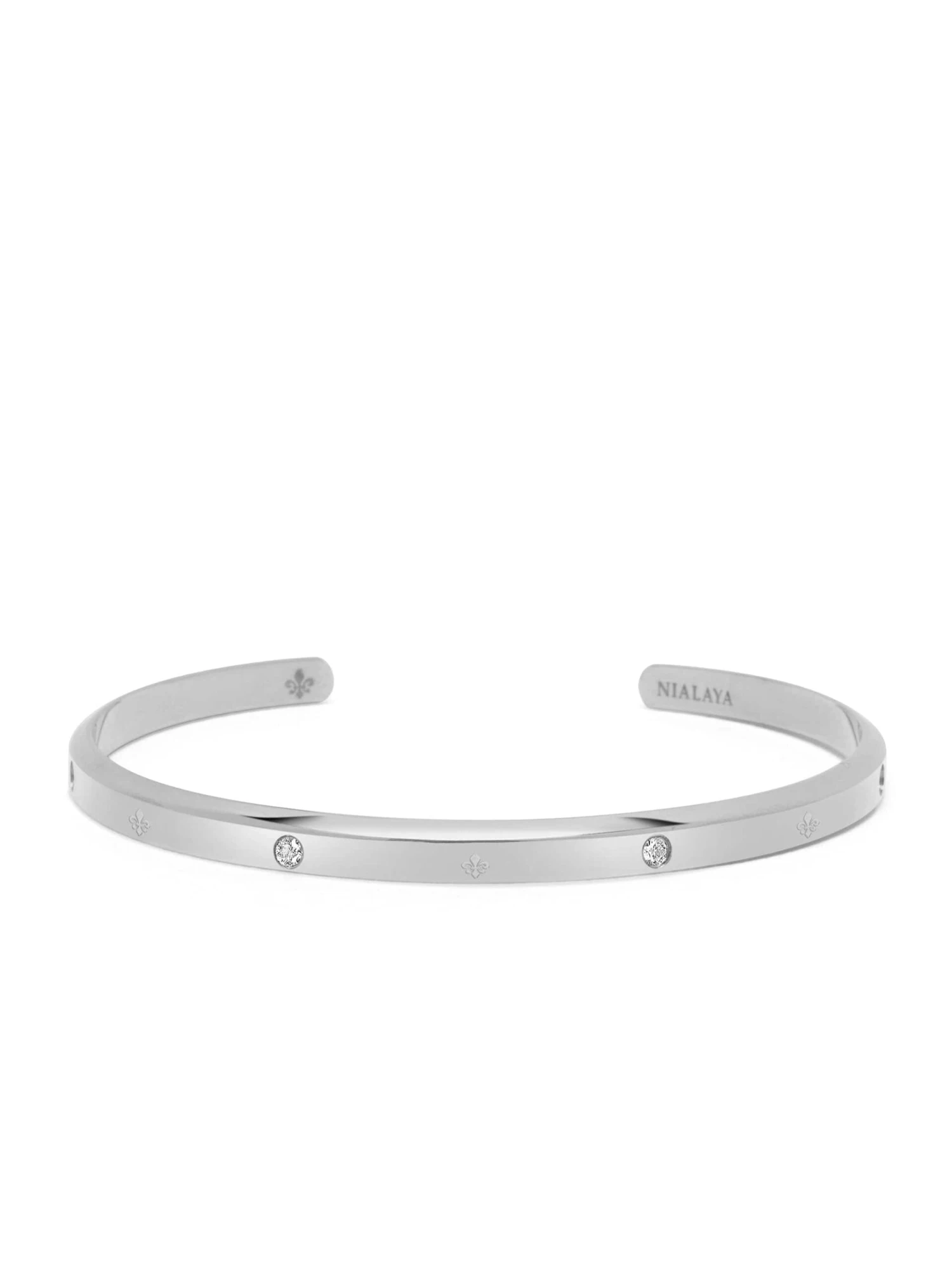 Nialaya Silver Fleur De Lis Cuff 2 Nialaya Silver Fleur De Lis Cuff - Image 2