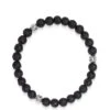 Nialaya 6mm Lava Stone Bracelet With Silver Balls