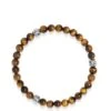 Nialaya 6mm Tiger Eye Bracelet With Silver Balls