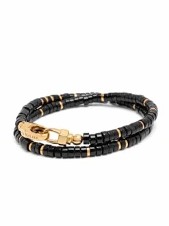 Nialaya Black Onyx Heishi Wrap Bracelet