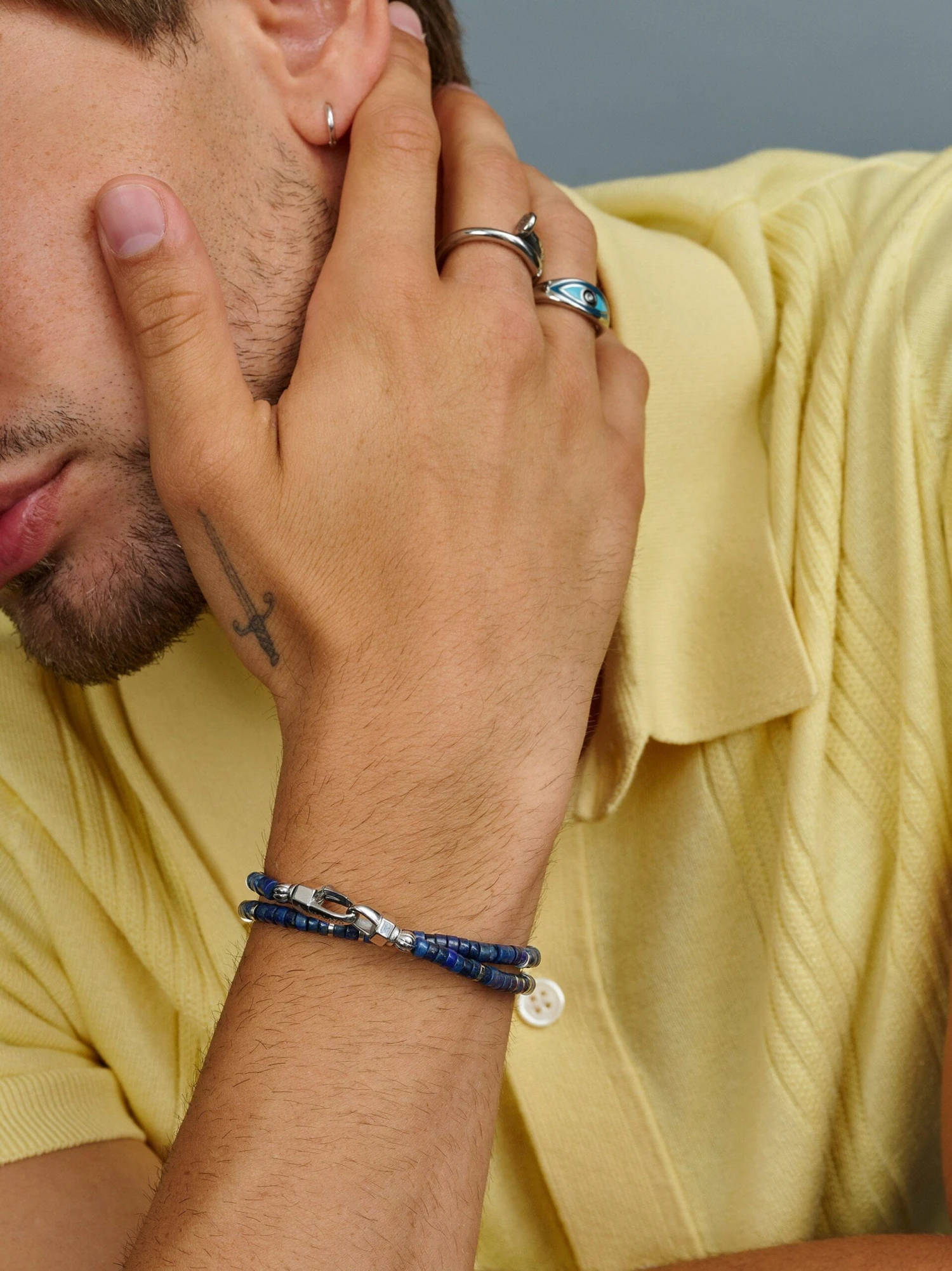 Nialaya Blue Lapis Heishi Wrap Bracelet 2 Nialaya Blue Lapis Heishi Wrap Bracelet - Image 2