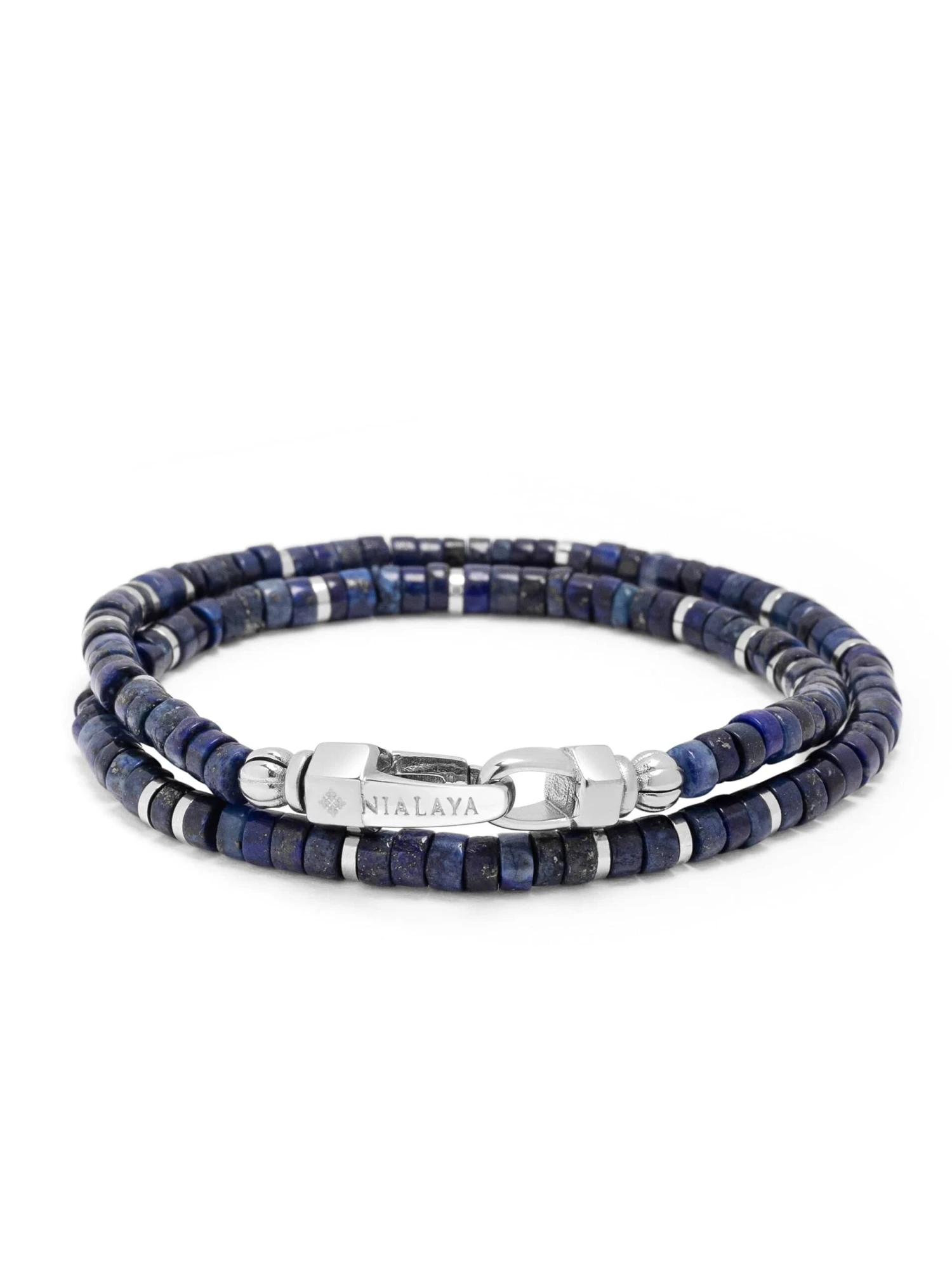 Nialaya Blue Lapis Heishi Wrap Bracelet 3 Nialaya Blue Lapis Heishi Wrap Bracelet - Image 3
