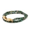 Nialaya Dark Green Malachite Heishi Wrap Bracelet
