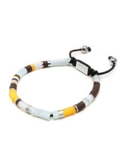 Nialaya Men's Beaded Bracelet With Blue, Brown, Orange, White, And Silver Disc Beads 8 Nialaya Men's Beaded Bracelet With Blue, Brown, Orange, White, And Silver Disc Beads -Nialaya Jewelry Store nialaya men s beaded bracelet men s beaded bracelet with blue brown orange white and silver disc beads 28090176667720