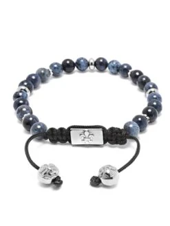 Nialaya Men's Beaded Bracelet With Blue Dumortierite And Silver -Nialaya Jewelry Store nialaya men s beaded bracelet men s beaded bracelet with blue dumortierite and silver 30412055150664