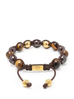 Nialaya Men's Beaded Bracelet With Burgundy Ceramic, Tiger Eye And Gold Balls -Nialaya Jewelry Store nialaya men s beaded bracelet men s beaded bracelet with burgundy ceramic tiger eye and gold balls men s beaded bracelet with burgundy ceramic tiger eye and gold balls 1160763845