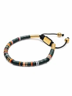Nialaya Men's Beaded Bracelet With Dark Green And Gold Disc Beads 6 Nialaya Men's Beaded Bracelet With Dark Green And Gold Disc Beads -Nialaya Jewelry Store nialaya men s beaded bracelet men s beaded bracelet with dark green and gold disc beads 30493773267016