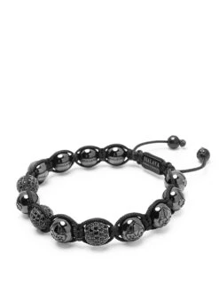 Nialaya Men's Beaded Bracelet With Glossy Black Ceramic & CZ Beads -Nialaya Jewelry Store nialaya men s beaded bracelet men s beaded bracelet with glossy black ceramic cz beads men s beaded bracelet with glossy black ceramic cz beads 1160763825