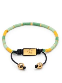 Nialaya Men's Beaded Bracelet With Green Mini Disc Beads -Nialaya Jewelry Store nialaya men s beaded bracelet men s beaded bracelet with green mini disc beads 29775496806472