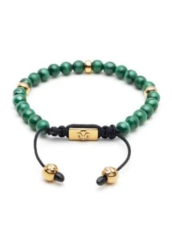 Nialaya Men's Beaded Bracelet With Malachite And Gold 8 Nialaya Men's Beaded Bracelet With Malachite And Gold -Nialaya Jewelry Store nialaya men s beaded bracelet men s beaded bracelet with malachite and gold 29372040937544