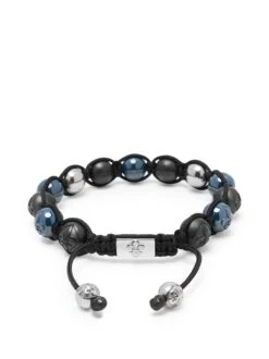 Nialaya Men's Beaded Bracelet With Matte Black, Blue Ceramic & Silver Balls 7 Nialaya Men's Beaded Bracelet With Matte Black, Blue Ceramic & Silver Balls -Nialaya Jewelry Store nialaya men s beaded bracelet men s beaded bracelet with matte black blue ceramic silver balls men s beaded bracelet with matte black blue ceramic silver balls 1160763841