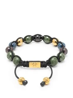 Nialaya Men's Beaded Bracelet With Multicolored Ceramic & Gold Balls 7 Nialaya Men's Beaded Bracelet With Multicolored Ceramic & Gold Balls -Nialaya Jewelry Store nialaya men s beaded bracelet men s beaded bracelet with multicolored ceramic gold balls men s beaded bracelet with multicolored ceramic gold balls 1160763833