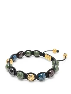 Nialaya Men's Beaded Bracelet With Multicolored Ceramic & Gold Balls 6 Nialaya Men's Beaded Bracelet With Multicolored Ceramic & Gold Balls -Nialaya Jewelry Store nialaya men s beaded bracelet men s beaded bracelet with multicolored ceramic gold balls men s beaded bracelet with multicolored ceramic gold balls 1160763834