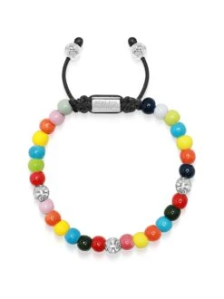 Nialaya Multicolor Ceramic Beaded Bracelet