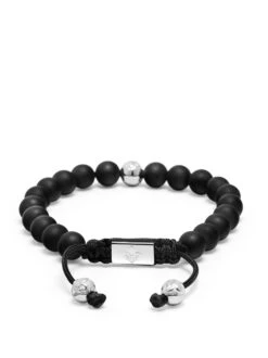 Nialaya Men's Beaded Bracelet With Onyx And Sterling Silver Beads 7 Nialaya Men's Beaded Bracelet With Onyx And Sterling Silver Beads -Nialaya Jewelry Store nialaya men s beaded bracelet men s beaded bracelet with onyx and sterling silver beads men s 14k gold collection black diamond pave ball matte onyx 30641492033608