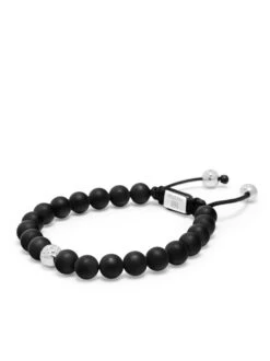 Nialaya Men's Beaded Bracelet With Onyx And Sterling Silver Beads 6 Nialaya Men's Beaded Bracelet With Onyx And Sterling Silver Beads -Nialaya Jewelry Store nialaya men s beaded bracelet men s beaded bracelet with onyx and sterling silver beads men s 14k gold collection black diamond pave ball matte onyx 30641492066376