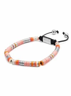 Nialaya Men's Beaded Bracelet With Pink And Silver Disc Beads 6 Nialaya Men's Beaded Bracelet With Pink And Silver Disc Beads -Nialaya Jewelry Store nialaya men s beaded bracelet men s beaded bracelet with pink and silver disc beads 30493755965512