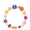 Nialaya Women's Berry Pearl Bracelet With Assorted Beads