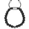 Nialaya Men's Black Diamond Beaded Bracelet With Matte Onyx