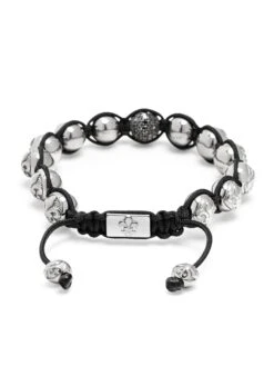 Nialaya Men's Black Diamond Beaded Bracelet With Sterling Silver Beads -Nialaya Jewelry Store nialaya men s beaded bracelet men s black diamond beaded bracelet with sterling silver beads 30442972774472