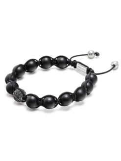 Nialaya Men's Black Diamond Beaded Bracelet With Matte Onyx And Sterling Silver 6 Nialaya Men's Black Diamond Beaded Bracelet With Matte Onyx And Sterling Silver -Nialaya Jewelry Store nialaya men s beaded bracelet men s black diamond beaded bracelet with turquoise and sterling silver 30442914971720