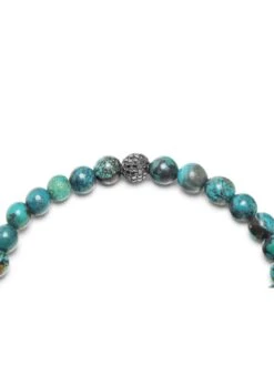 Nialaya Men's Black Diamond Wristband With Bali Turquoise -Nialaya Jewelry Store nialaya men s beaded bracelet men s black diamond wristband with bali turquoise 30444348604488