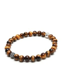 Nialaya Men's Black Diamond Wristband With Brown Tiger Eye -Nialaya Jewelry Store nialaya men s beaded bracelet men s black diamond wristband with brown tiger eye men s black diamond wristband with brown tiger eye 1160763678