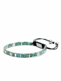 Nialaya Men's Bracelet With Marbled Turquoise And Silver Miyuki Tila Beads 6 Nialaya Men's Bracelet With Marbled Turquoise And Silver Miyuki Tila Beads -Nialaya Jewelry Store nialaya men s beaded bracelet men s bracelet with marbled turquoise and silver miyuki tila beads 30176103366728