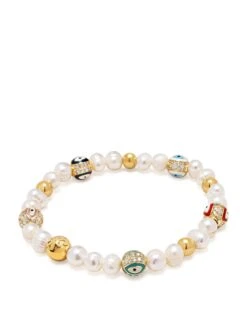 Nialaya Men's Evil Eye Pearl Bracelet 6 Nialaya Men's Evil Eye Pearl Bracelet -Nialaya Jewelry Store nialaya men s beaded bracelet men s evil eye pearl bracelet 30711012163656