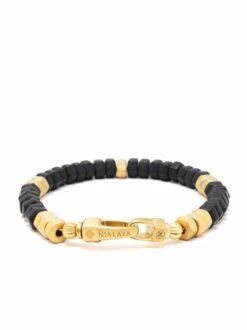 Nialaya Men's Hexagon Beaded Bracelet With Black Onyx And Gold -Nialaya Jewelry Store nialaya men s beaded bracelet men s hexagon beaded bracelet with black onyx and gold men s hexagon beaded bracelet with black onyx and gold 1160763701