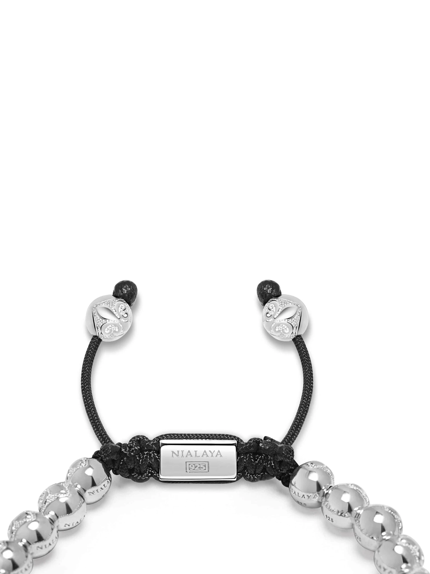 Nialaya Men's Beaded Bracelet With Sterling Silver Beads 6 Nialaya Men's Beaded Bracelet With Sterling Silver Beads - Image 6