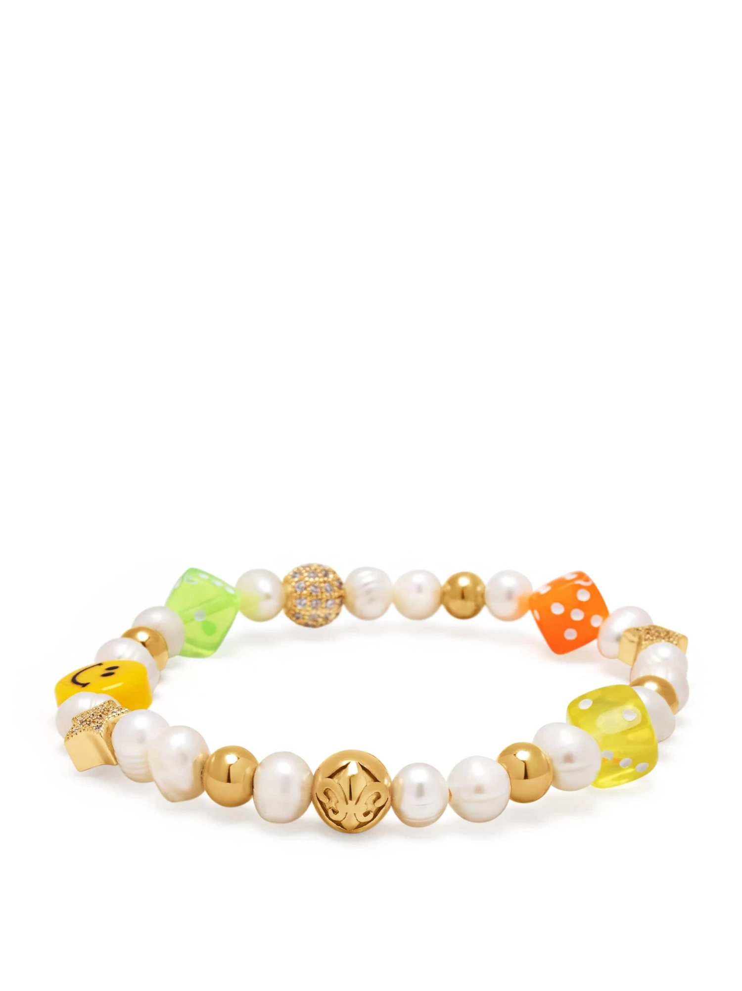 Nialaya Men's Pair Of Dice Pearl Bracelet 3 Nialaya Men's Pair Of Dice Pearl Bracelet - Image 3