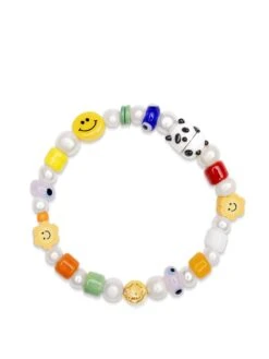 Nialaya Men's Panda Pearl Bracelet