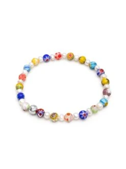 Nialaya Men's Pearl Wristband With Hand-Painted Glass Beads 8 Nialaya Men's Pearl Wristband With Hand-Painted Glass Beads -Nialaya Jewelry Store nialaya men s beaded bracelet men s pearl wristband with hand painted glass beads 28501668331592