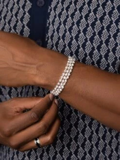 Nialaya Men's Silver Wrap-Around Bracelet With Pearls 9 Nialaya Men's Silver Wrap-Around Bracelet With Pearls -Nialaya Jewelry Store nialaya men s beaded bracelet men s silver wrap around bracelet with pearls 28603422179400