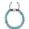 Nialaya Men's Sterling Silver Beaded Bracelet With Turquoise