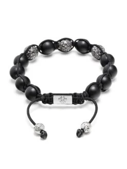 Nialaya Men's Trio Black Diamond Beaded Bracelet With Matte Onyx And Sterling Silver -Nialaya Jewelry Store nialaya men s beaded bracelet men s trio black diamond beaded bracelet with matte onyx and sterling silver 30442939416648