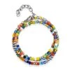 Nialaya Multicolor Trifocal Beaded Wrap Bracelet