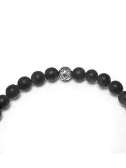 Nialaya Men's Wristband With Matte Onyx And Black CZ Diamond -Nialaya Jewelry Store nialaya men s beaded bracelet men s wristband with matte onyx and black cz diamond 30377783590984