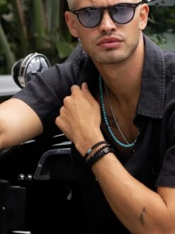 Nialaya Men's Wristband With Matte Onyx And Black CZ Diamond -Nialaya Jewelry Store nialaya men s beaded bracelet men s wristband with matte onyx and black cz diamond 30436663427144