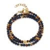 Nialaya The Mykonos Collection - Brown Tiger Eye, Matte Onyx, And Gold