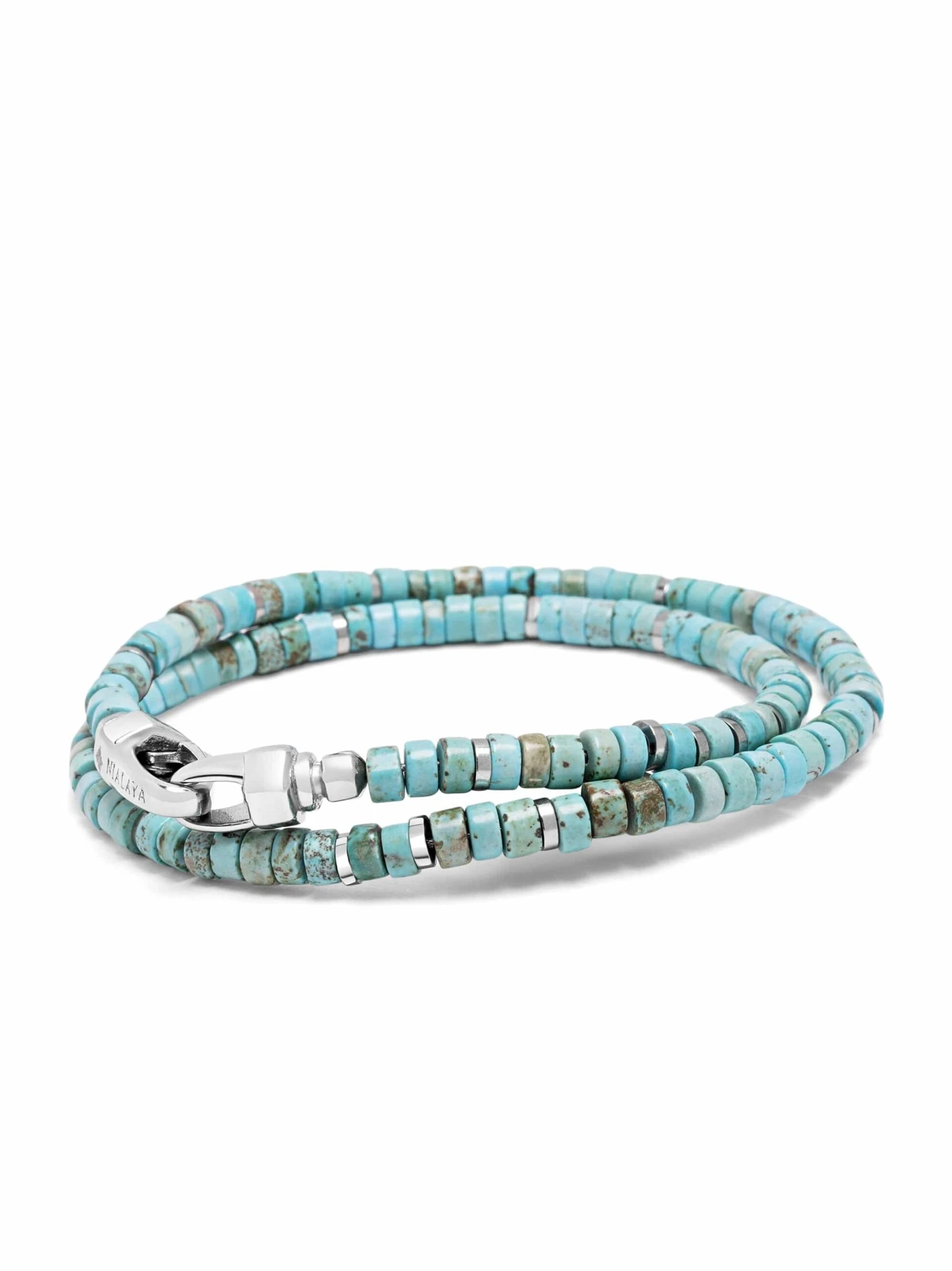 Nialaya Turquoise Heishi Wrap Bracelet 1 Nialaya Turquoise Heishi Wrap Bracelet