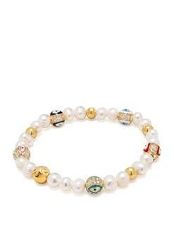 Nialaya Women's Evil Eye Pearl Bracelet -Nialaya Jewelry Store nialaya men s beaded bracelet women s evil eye pearl bracelet women s evil eye pearl bracelet 30935662788680