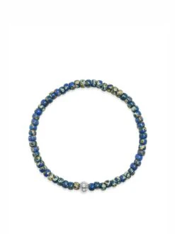 Nialaya Wristband With Blue Lapis Japanese Miyuki Beads